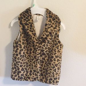 Girls Carters Cheetah faux fur vest